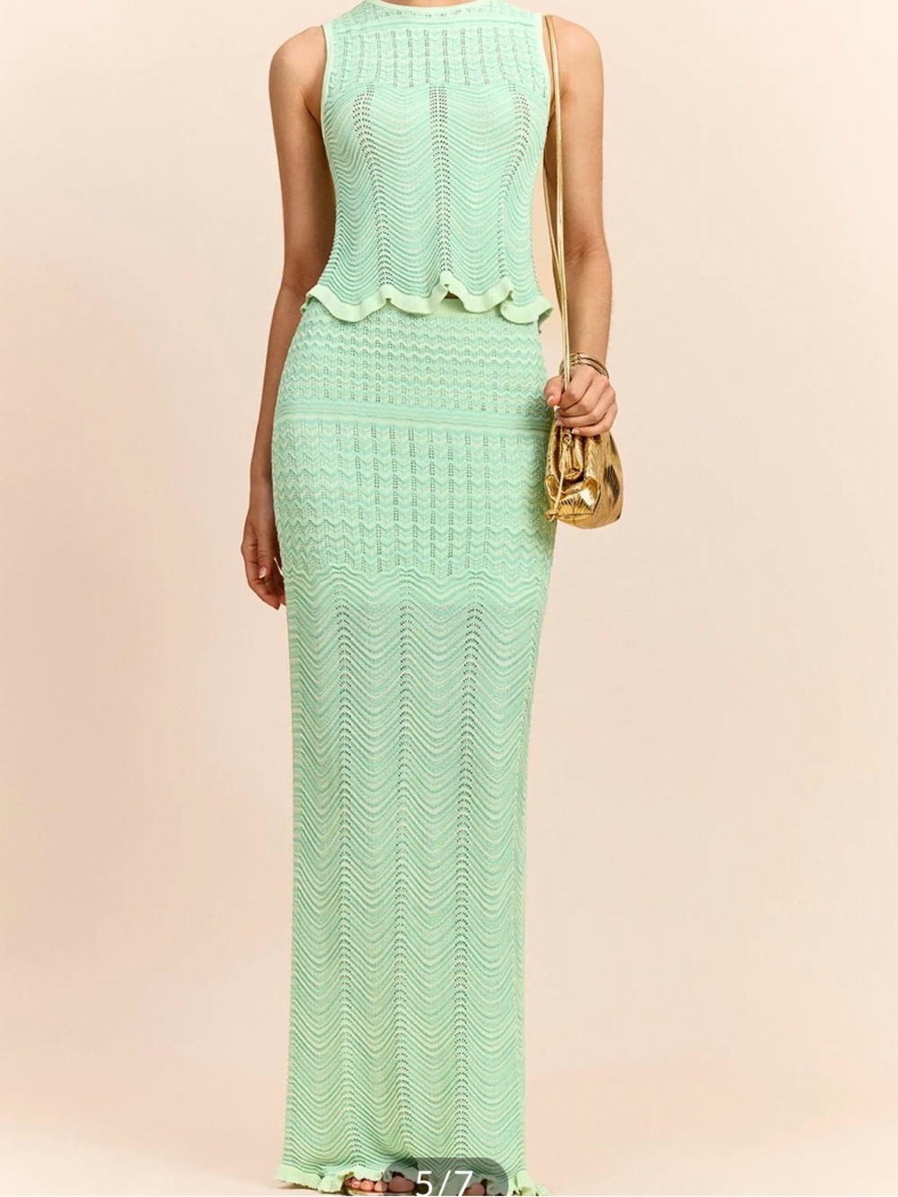 Wave Pattern Knit Maxi Set - Picture 4 of 4
